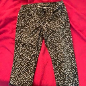 black/grey Michael Kors Cheetah skinny jeans